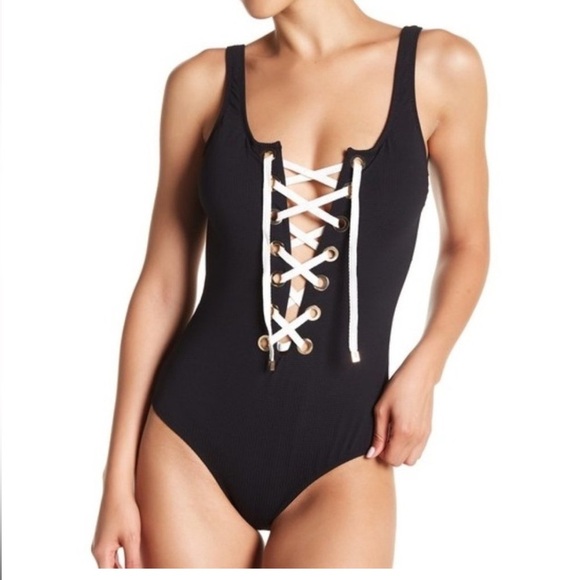 10 Crosby Derek Lam Other - NEW $267 Derek Lam 10 Crosby One-Piece Lace-Up Swimsuit in Black M